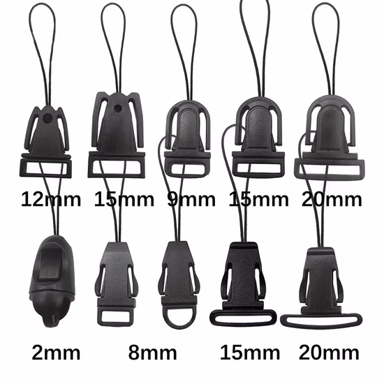 Plastic Detachable Buckle Cell Phone Lanyard Worker Bag Tag ID Card Holder Backpack Clasp DIY Accessories Black