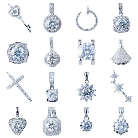 Xingyue prix usine personnalisé 925 argent fleur croix collier Vvs Moissanite diamant pendentifs et breloques pour la fabrication de bijoux