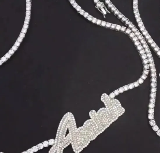 Hip Hop diamant créé diamant Karat collier bijoux hommes croix mémoire lettre nom personnalisé diamant pendentif
