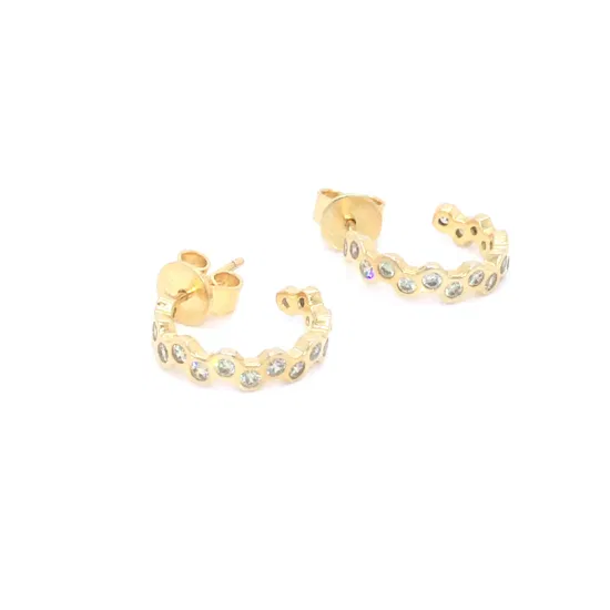 Boucles d'oreilles mode C Hoop Party boucles d'oreilles en or jaune pour femmes