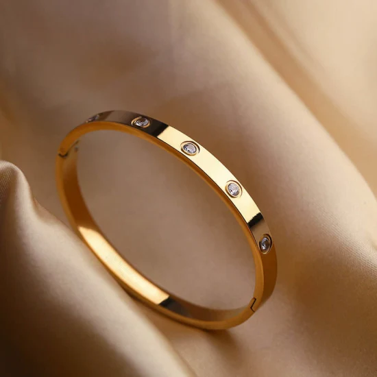 Bracelets à vis d'amour en acier inoxydable en cristal de bijoux de mode Skylark