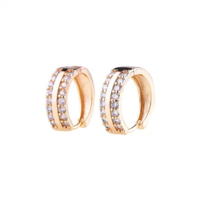 Mode Simple Style 18K or argent alliage bijoux cerceau goutte CZ Huggie boucles d'oreilles pour les femmes