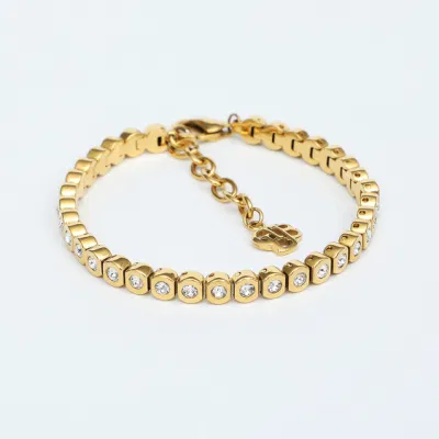 Chaîne plaquée or Bracelet réglable pendentif coeur chaîne intelligente en Silicone bracelet de bijoux à breloques en acier inoxydable