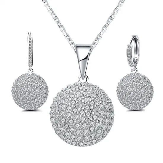 Votum Fashion 925 Seterling argent plaqué 18K Moissanite diamant boucles d'oreilles bijoux 14K or collier femmes accessoires personnalisation ensemble de bijoux