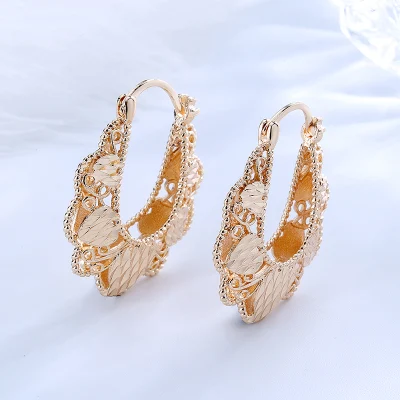 Accessoires de mode pour femmes, bijoux fantaisie, boucles d'oreilles simples en or 14 carats